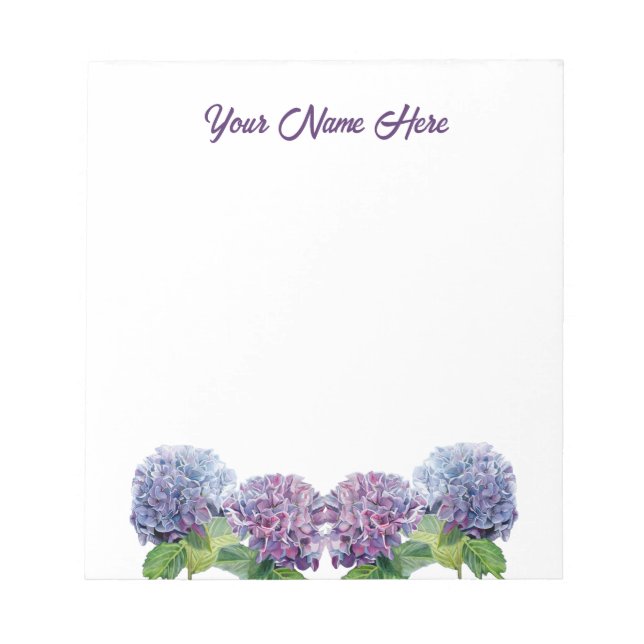 Bloco De Notas Blocos de Notas Sapphire Blues Hydrangeas (Frente)