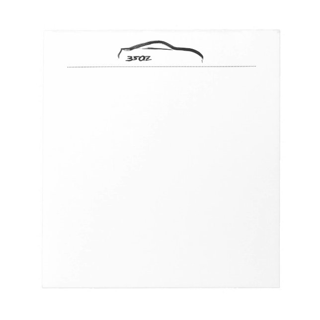 Bloco De Notas blocos de notas silhueta preta 350Z (Frente)