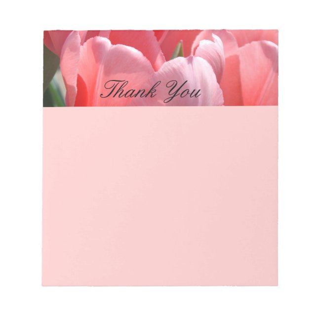 Bloco De Notas Blocos de notas Tulipas Rosa Flores da Primavera A (Frente)