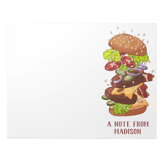 Bloco De Notas Blocos de texto personalizados Big Burger (Frente)