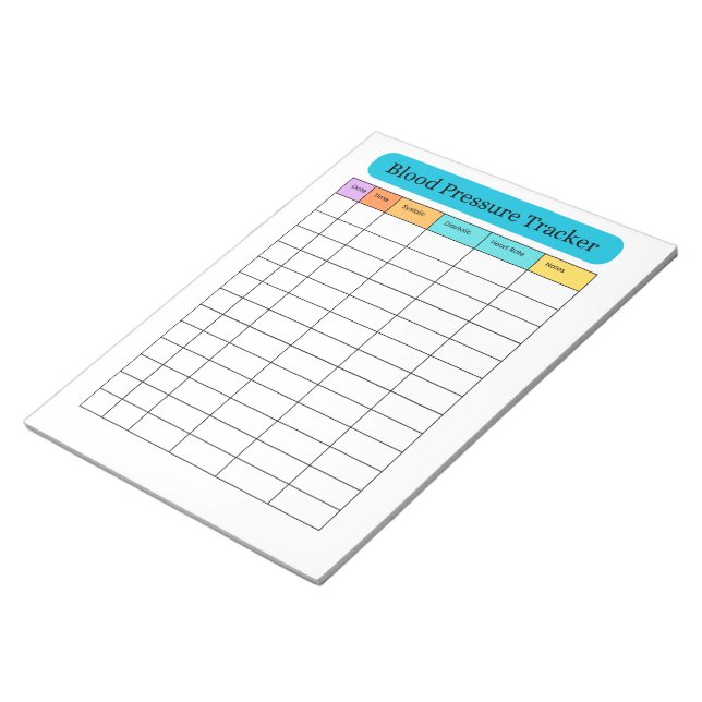 Bloco De Notas Blood Pressure Tracker Minimal Notepad (Inclinado)