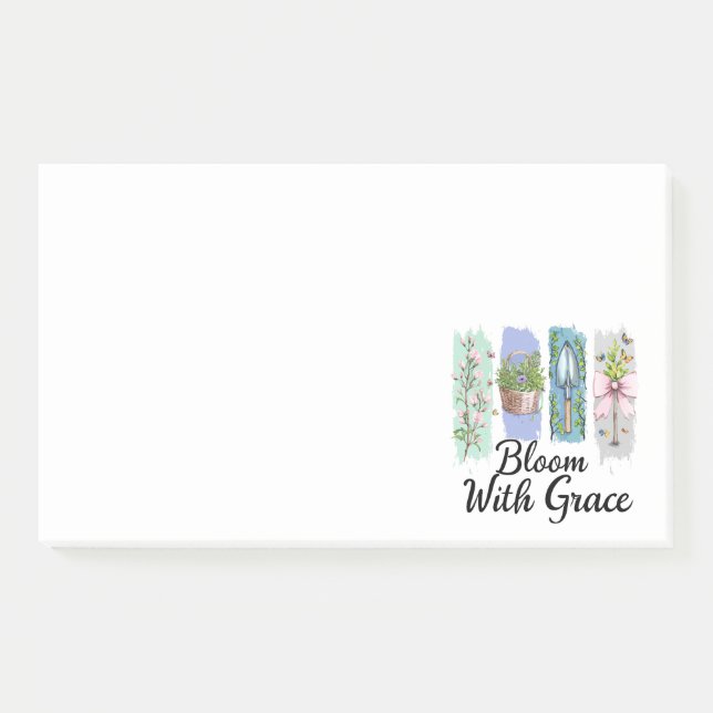 Bloco De Notas Bloom com a Arte Floral Grace Garden (Frente)
