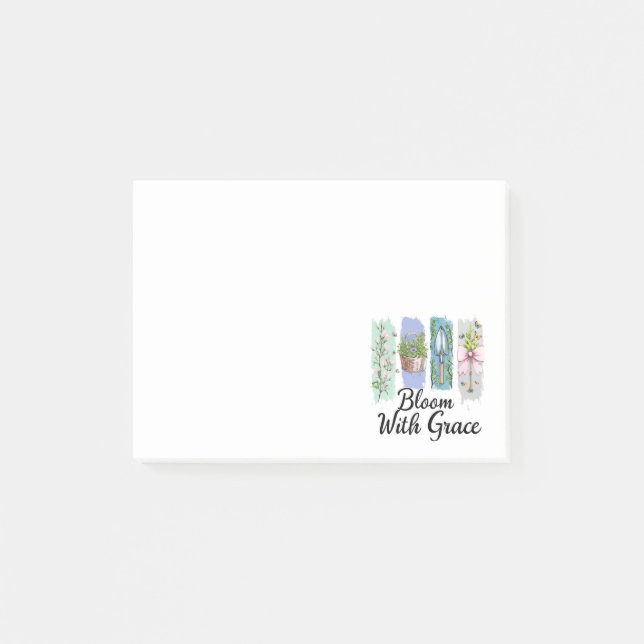 Bloco De Notas Bloom com a Arte Floral Grace Garden (Frente)