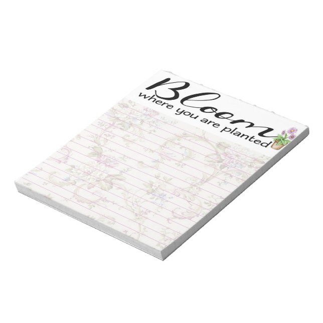 Bloco De Notas Bloom onde você está plantado (Invertido)
