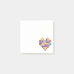 Bloco De Notas Bloquear Estilo de Retro do Coração do Jogo