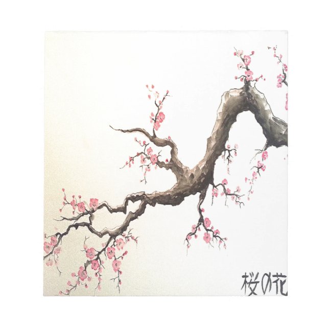 Bloco De Notas Blossomas de Cereja Japoneses (Frente)