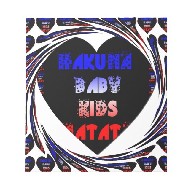 Bloco De Notas Blue Black Hakuna Matata Baby Kids Design.png (Frente)