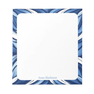 Bloco De Notas Blue Bliss Organic Floral Personalized Desk