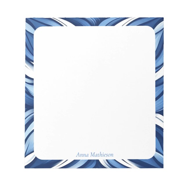 Bloco De Notas Blue Bliss Organic Floral Personalized Desk (Frente)