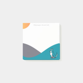 Bloco De Notas Blue Cartoon Dog Drawing Post-It Notes