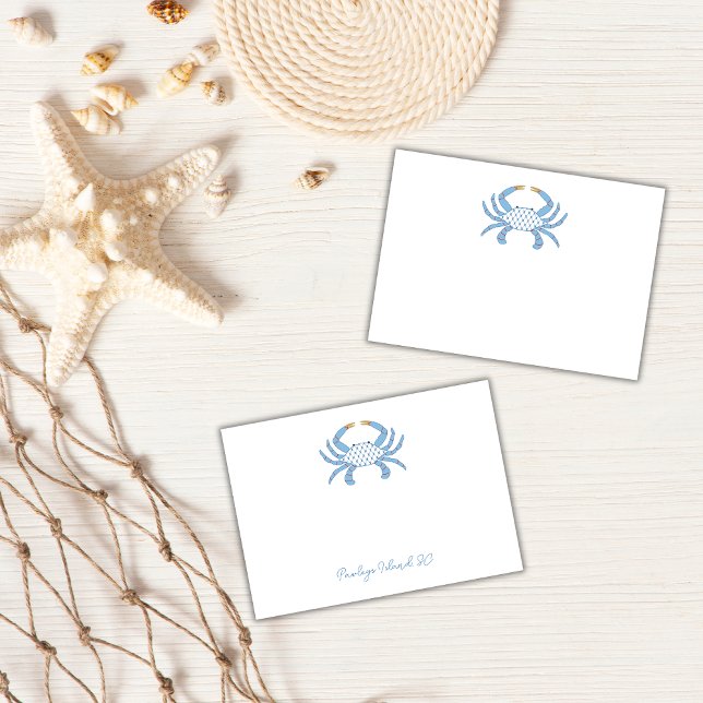 Bloco De Notas Blue Chic Crab Sticky Notes (Criador carregado)