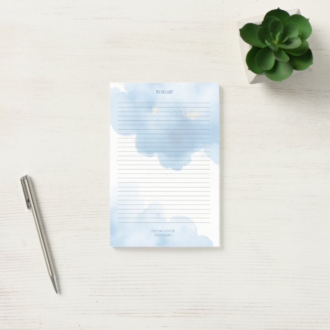 Bloco De Notas Blue Clouds Notepad To Do List (Escritótio)