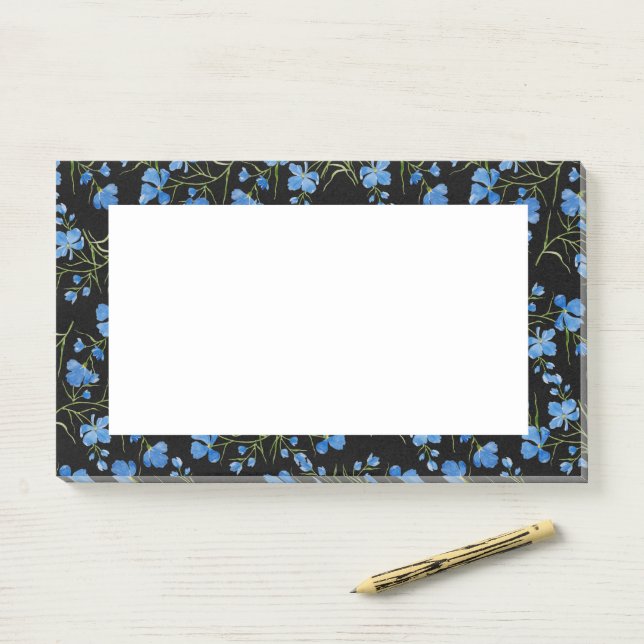 Bloco De Notas Blue Cosmos Flowers (Na mesa)