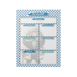 Bloco De Notas Blue Dr Gnome Nursing Student Skills Modelo
