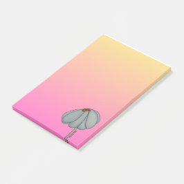 Bloco De Notas Blue Flower with Pink Background