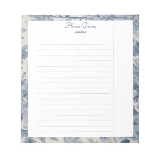 Bloco De Notas Blue Flowers Toile de Jouy seu nome