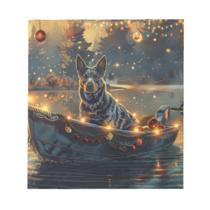 Bloco De Notas Blue Heeler Natal Festivo Viagem