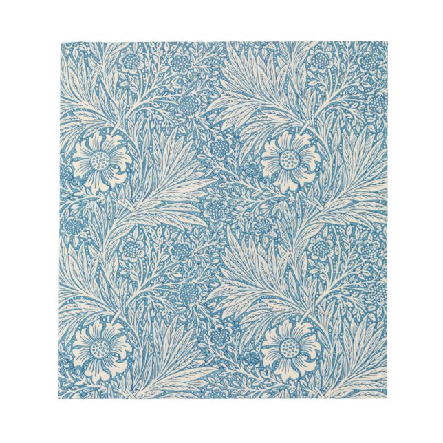 Bloco De Notas Blue Marigolds (por William Morris) (Frente)