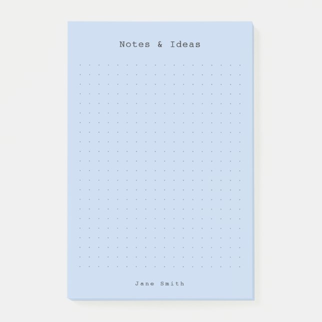 Bloco De Notas Blue minimalist and personalized retro aesthetic  (Frente)