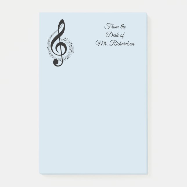 Bloco De Notas Blue Music Personated Posta as notas 4x6 (Frente)