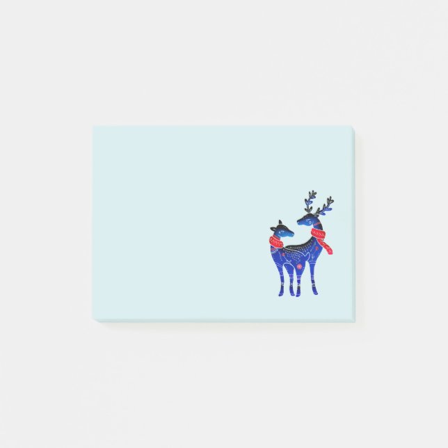 Bloco De Notas Blue Nordic Christmas Reindepaer (Frente)