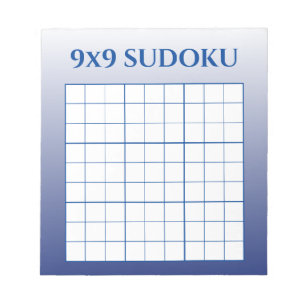 Bloco De Notas Blue Ombre 9 por 9 Modelo Sudoku