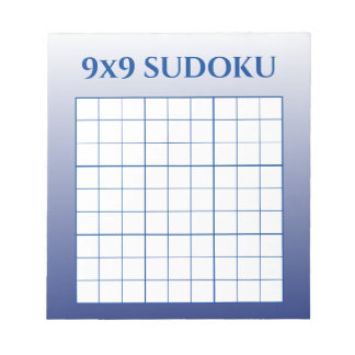 Bloco De Notas Blue Ombre 9 por 9 Modelo Sudoku