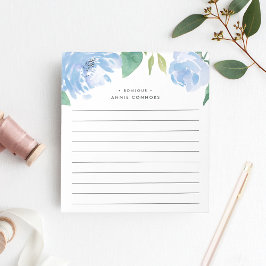 Bloco De Notas Blue Peony | Vinculado Personalizado