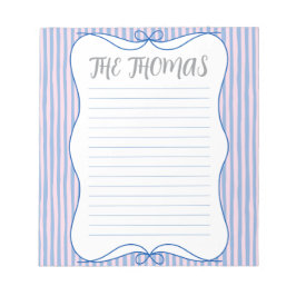 Bloco De Notas Blue Pink White Cute Personalized Notepad