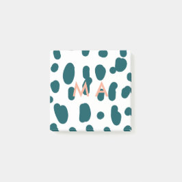 Bloco De Notas Blue polkadot orange pastel monogram man letter pa