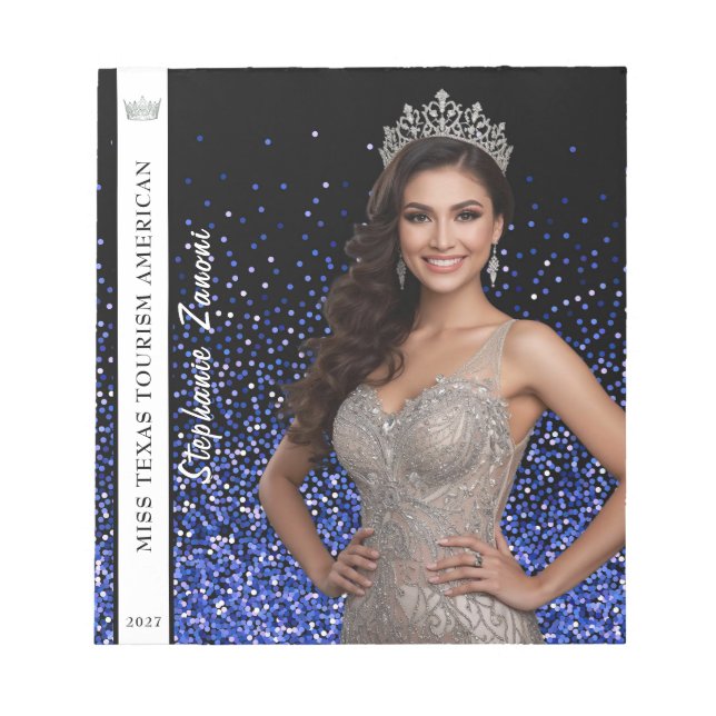 Bloco De Notas Blue Royale Pageant Photo Autograph Pad (Frente)