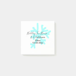 Bloco De Notas Blue snowflakes holiday camping house place date