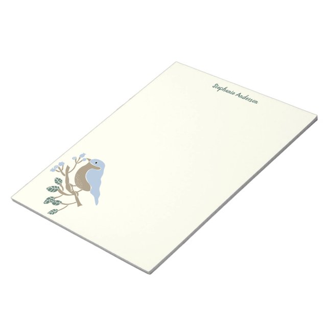 Bloco De Notas Bluebird e Blueberry personalizados (Inclinado)