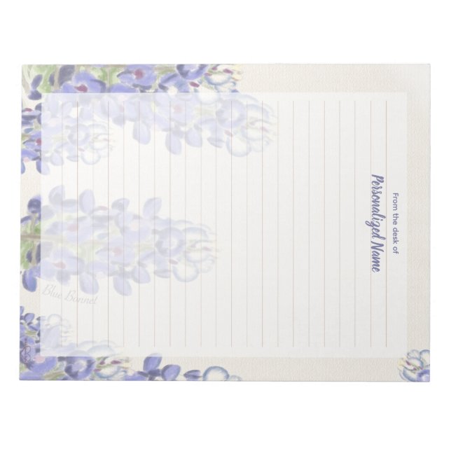 Bloco De Notas Bluebonnet liçado (Frente)