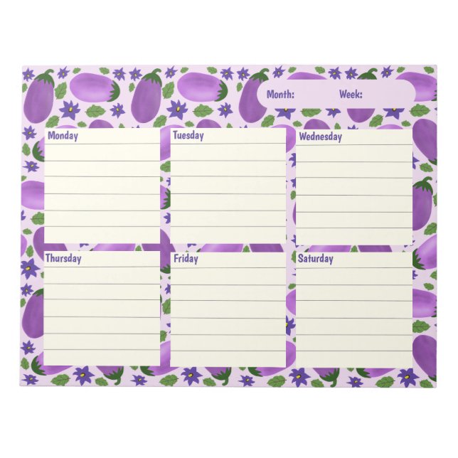 Bloco De Notas Blush & Bloom Eggplant Collection – Soft Lilac (Frente)