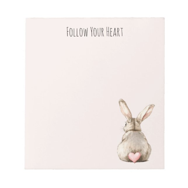 Bloco De Notas Blush Bunny Rabbit Heart (Frente)