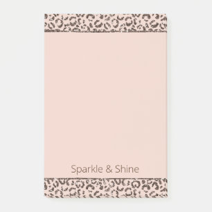 Bloco De Notas Blush Peach Chocolate Castanho Leopardo Castanho