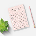 Bloco De Notas Blush | Personalized Science Teacher To-Do List<br><div class="desc">Wow your child's favorite teacher at the holidays or teacher appreciation week with these cool personalized to-do list notes featuring a science themed pattern of microscopes, beakers, atoms, and books on a pastel blush pink background. Personalize with your science teacher's name and an additional line of custom text (shown with...</div>