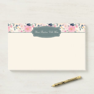 Bloco De Notas Blush Petals Rosa Bloom Elegante