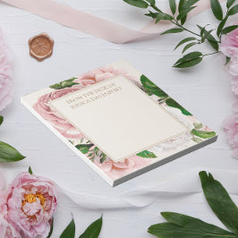 Bloco De Notas Blush Pink Antique Floral Cream From Desk of