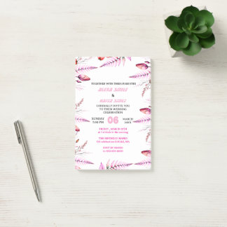 Bloco De Notas Blush Pink Elegant Gold Wedding Invitation , Whit