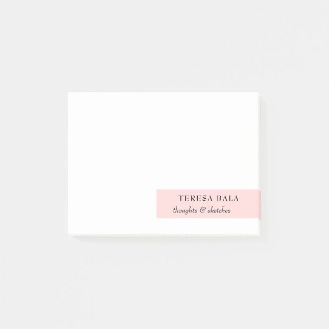 Bloco De Notas Blush Pink Minimalist Modern Design (Frente)