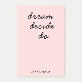 Bloco De Notas Blush Pink Modern Stylish Script Design