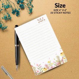 Bloco De Notas Blush Pink Monogram Blocos de Notas Autocolantes |