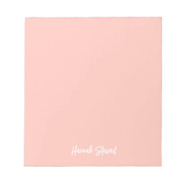 Bloco De Notas Blush Rosa Estiloso Minimalista Feminino Estudante