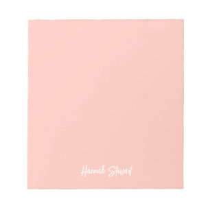 Bloco De Notas Blush Rosa Estiloso Minimalista Feminino Estudante