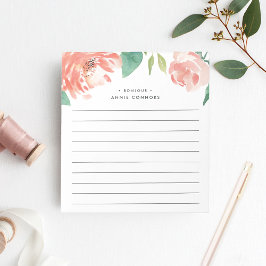 Bloco De Notas Blushing Peony | Personalized Lined