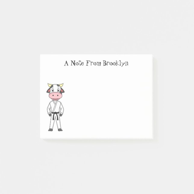 Bloco De Notas Boca-branca em desenho animado em kung fu (Frente)