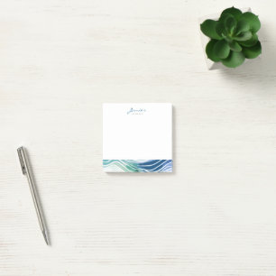 Bloco De Notas Bohemian Marine Blue & Teal Waves