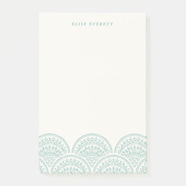 Bloco De Notas Bohemian Scallops Custom Postar - It - Jade (Frente)